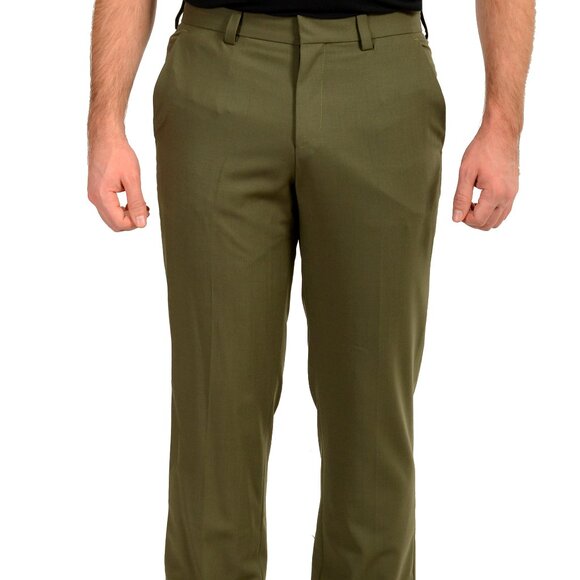 Hugo Boss Men's "Tom232X" Modern Fit Sage Green Wool Dress Pants US 32R IT 48 - Picture 1 of 4